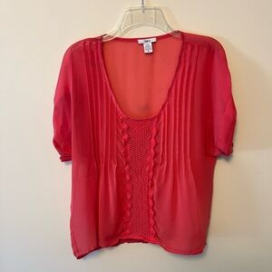 Bar III pink sheer top